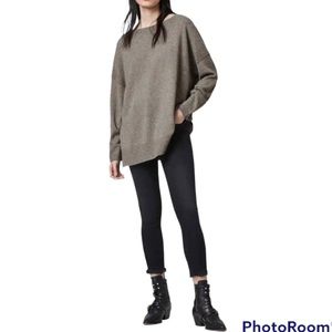 All Saints Tara Cashmere Wool Jumper Pullover Sweater Military Green Size M